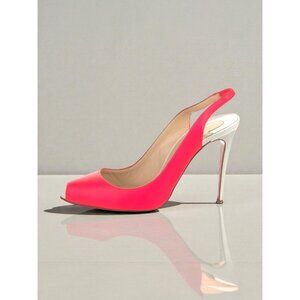 Christian Louboutin Pink and White Heels